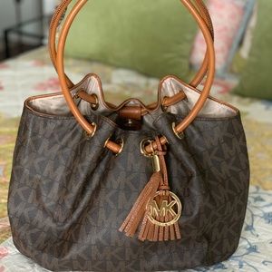 Michael Kors MK Brown/Tan Leather Tote